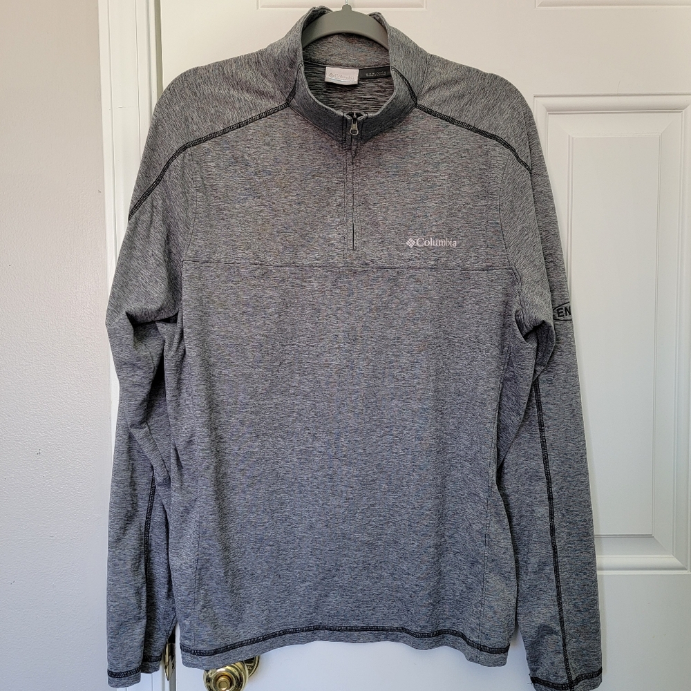 Columbia Mens Quarter Zip Lightweight Pullover Enpro Inc Logo Gray Small